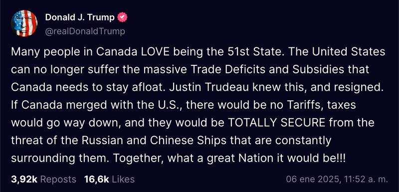 Donald Trump sobre Justin Trudeau