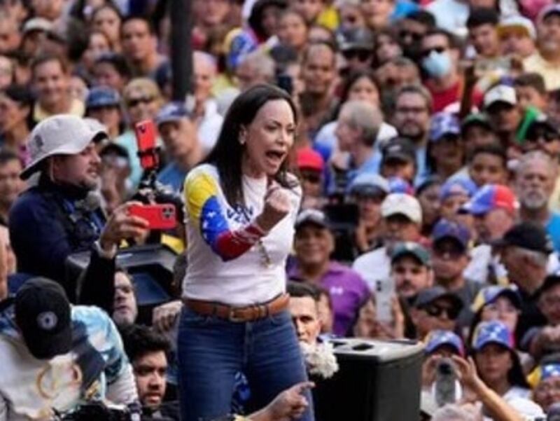 La líder de la oposición durante las protestas en Venezuela contra el régimen de Nicolás Maduro.