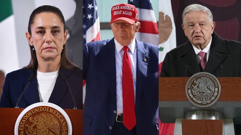 Claudia Sheinbaum, Donald Trump y Andrés Manuel López Obrador.