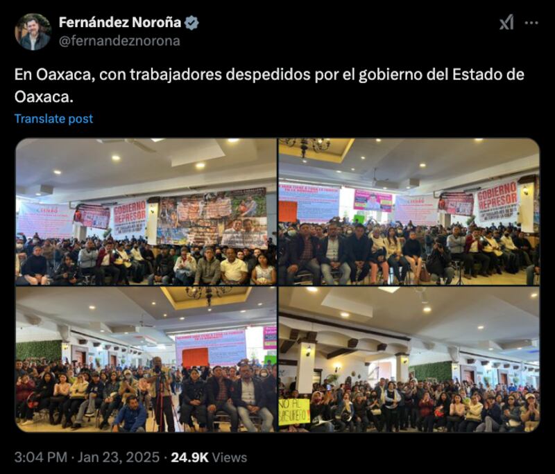 Tuit de Gerardo Fernández Noroña