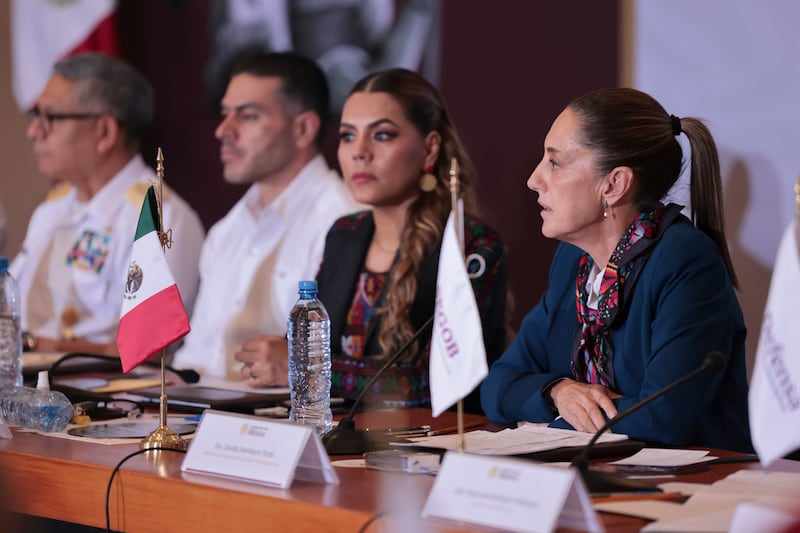 Harfuch, Evelyn Salgado y Sheinbaum en Consejo Nacional de Seguridad.