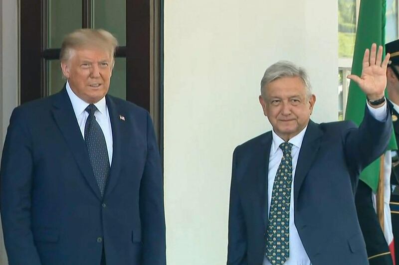 Donald Trump y AMLO en la Casa Blanca.