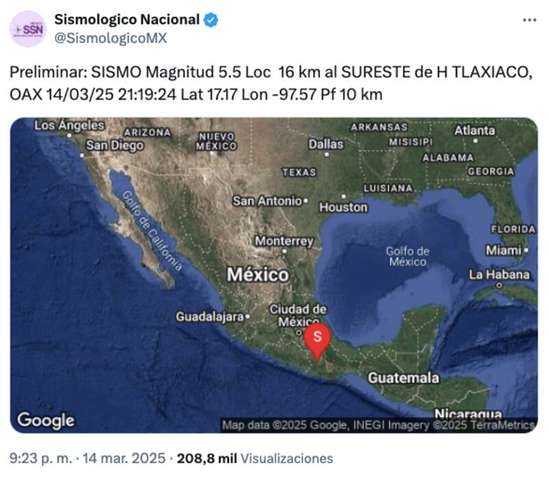 Sismo en Oaxaca