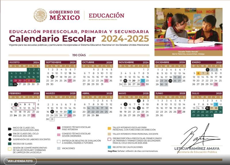 Calendario Escolar SEP 2024-2025