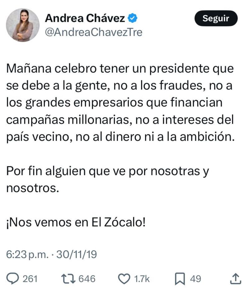 Andrea Chávez en X