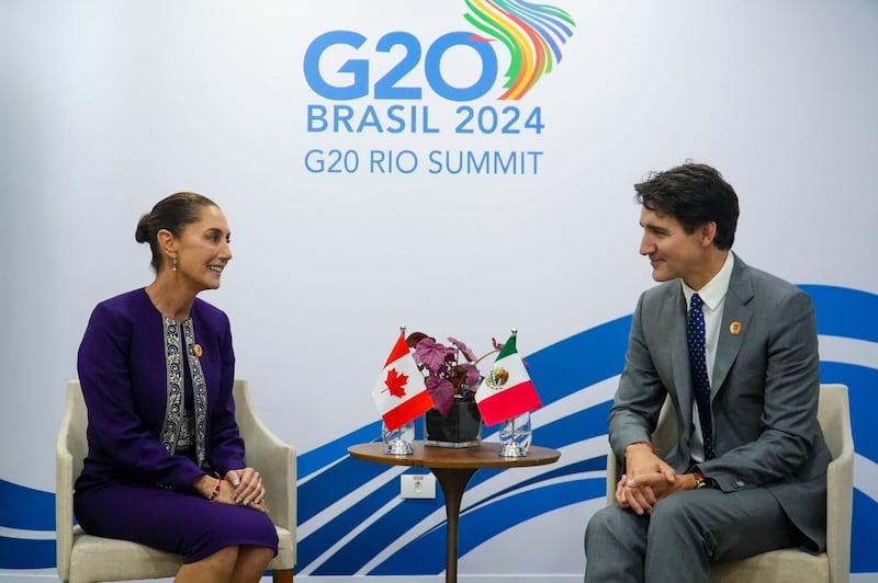 Claudia Sheinbaum y Justin Trudeau