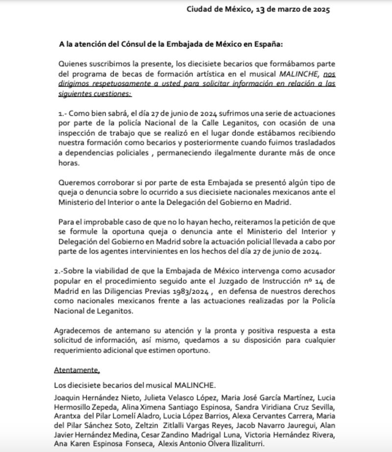 carta becarios mexico españa