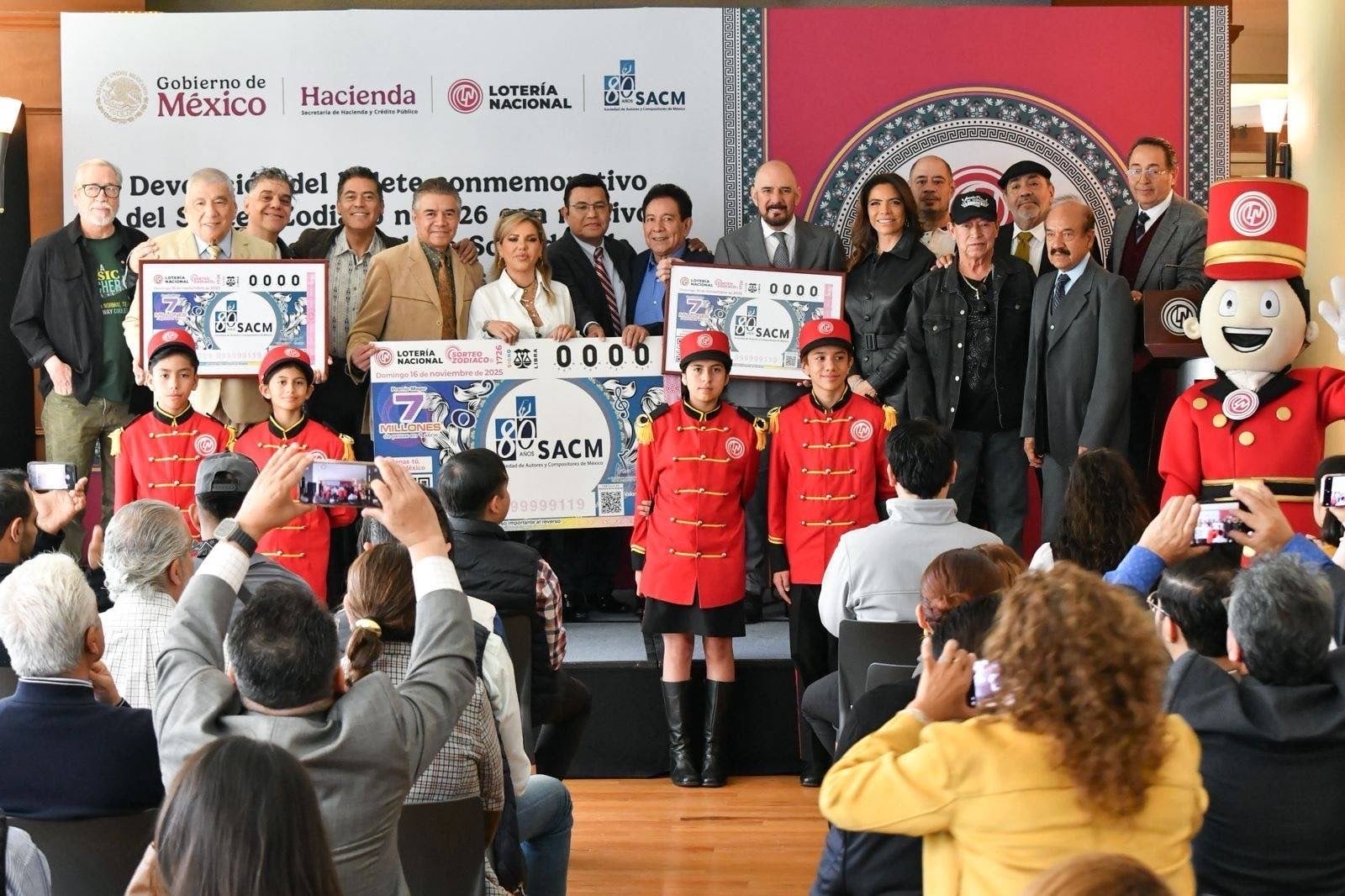 Lotería Nacional distingue a Sociedad de Autores y Compositores de México  por sus 80 años