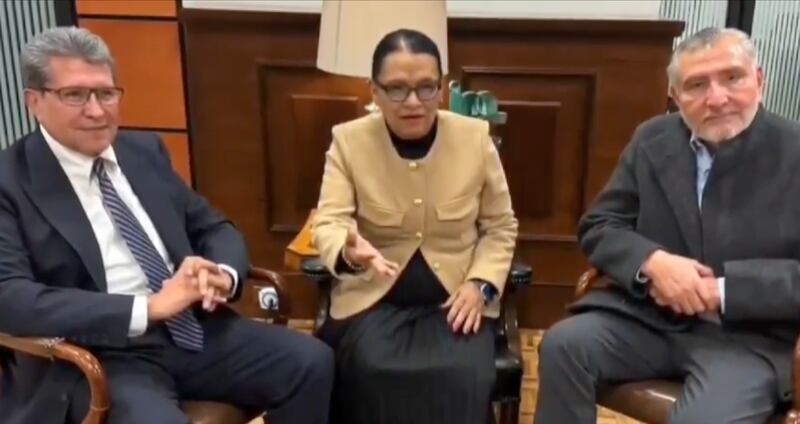 Monreal y Adán Augusto con Rosa Icela