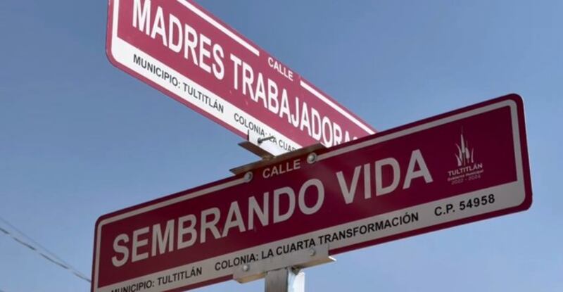 Algunas calles fueron renombradas como "Madres Trabajadoras", "Sembrando Vidas", por mencionar algunas.