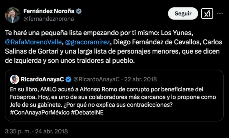 Ataque de Noroña a los Yunes