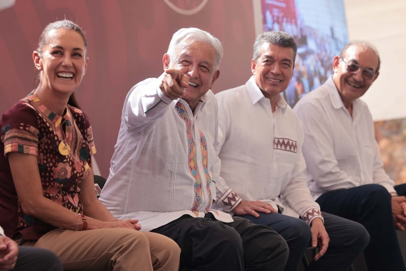 Sheinbaum, AMLO, Rutilio en Chiapas