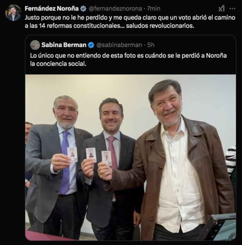 Noroña responde