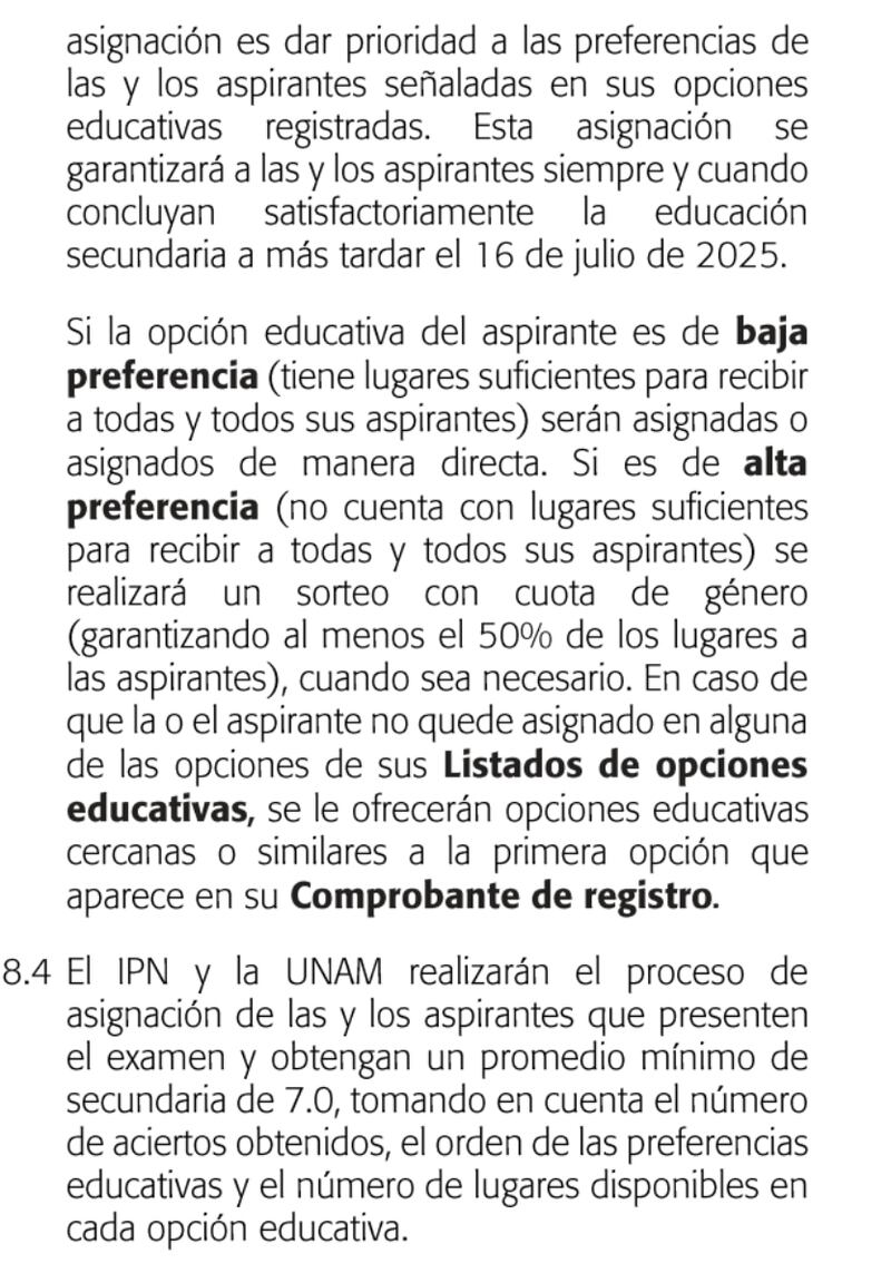 Convocatoria para ingreso a bachillerato
