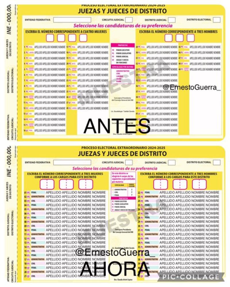 Boleta elección judicial